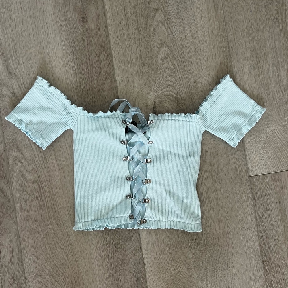 NEW baby blue crop top